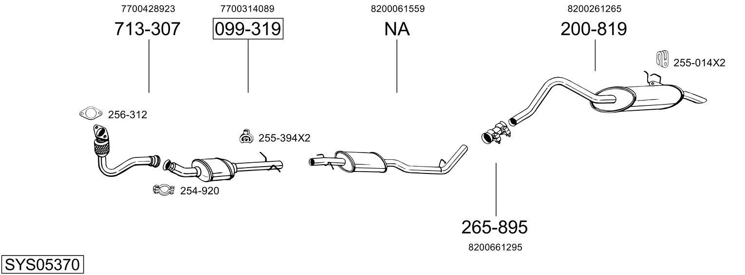 Išmetimo sistema BOSAL SYS05370