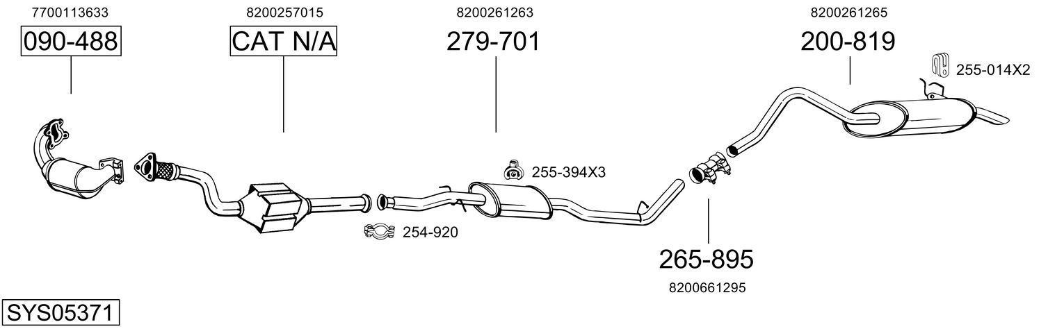 Išmetimo sistema BOSAL SYS05371