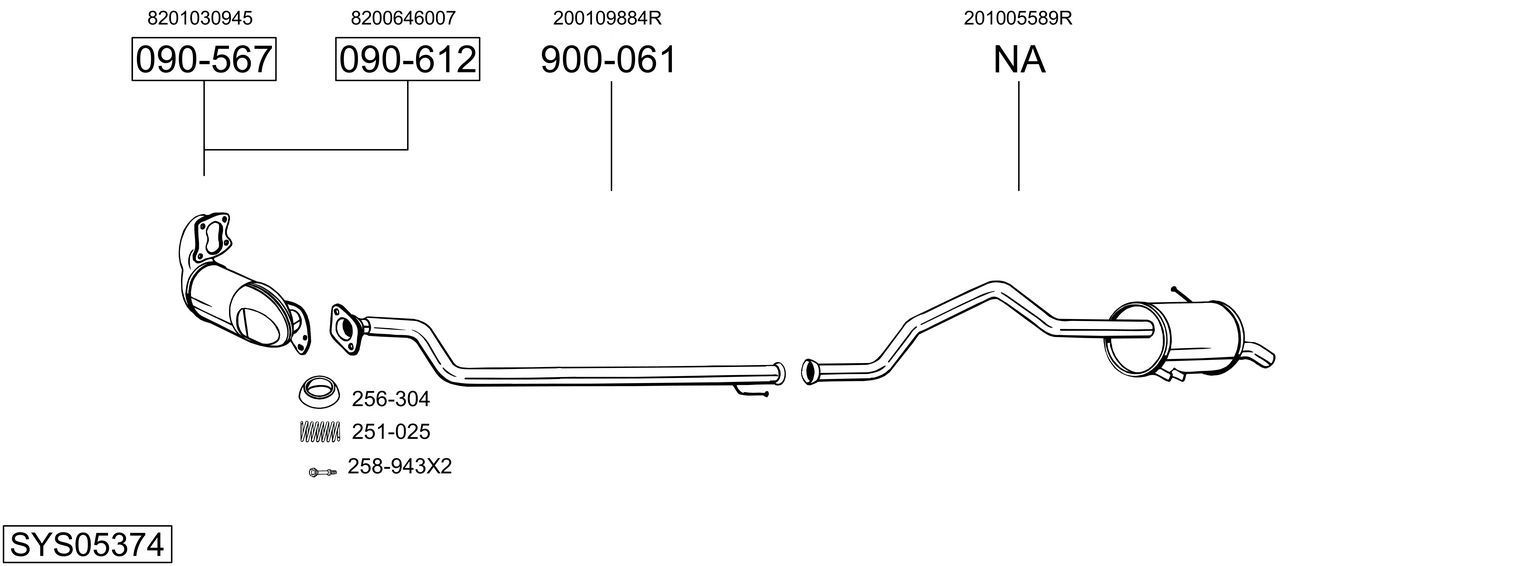 Išmetimo sistema BOSAL SYS05374