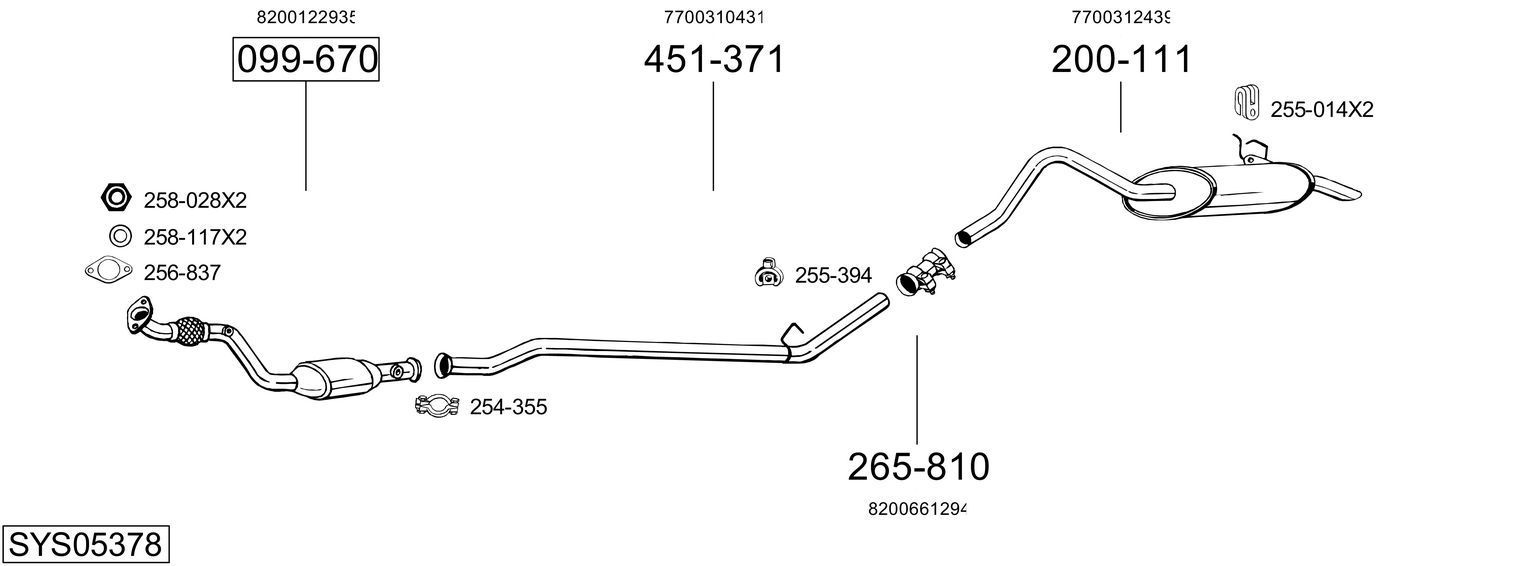 Išmetimo sistema BOSAL SYS05378
