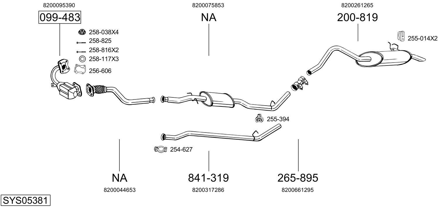 Išmetimo sistema BOSAL SYS05381