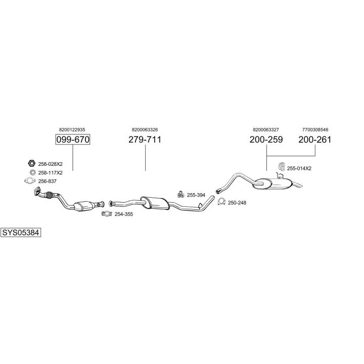 Išmetimo sistema BOSAL SYS05384