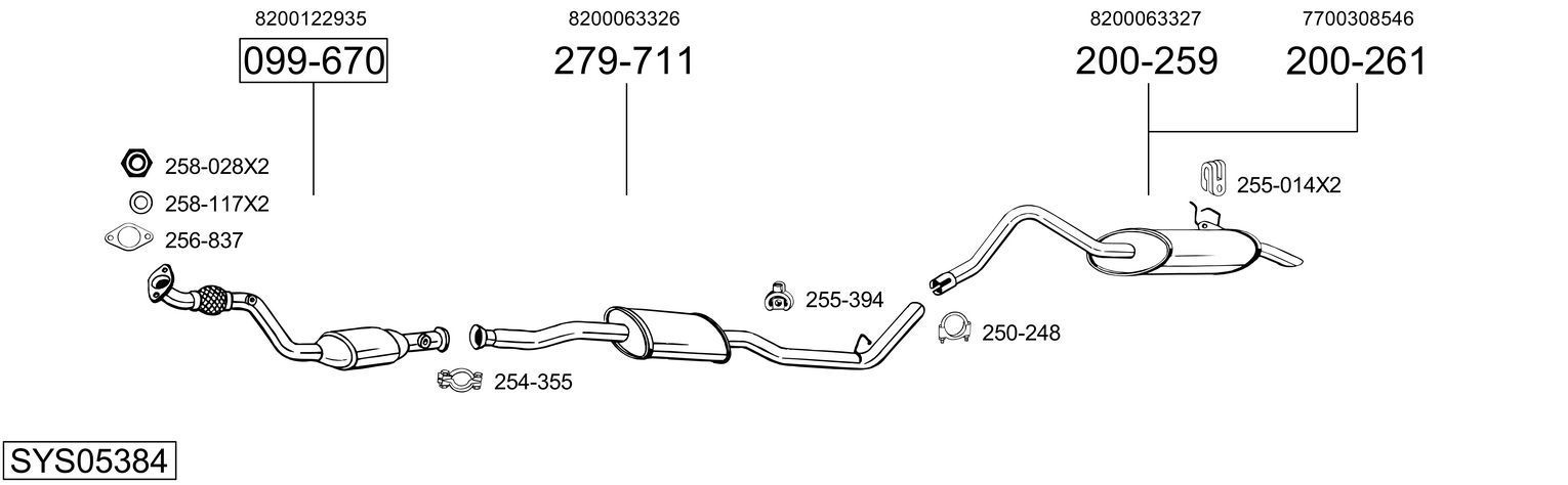 Išmetimo sistema BOSAL SYS05384
