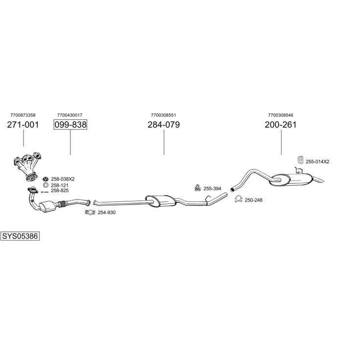 Išmetimo sistema BOSAL SYS05386