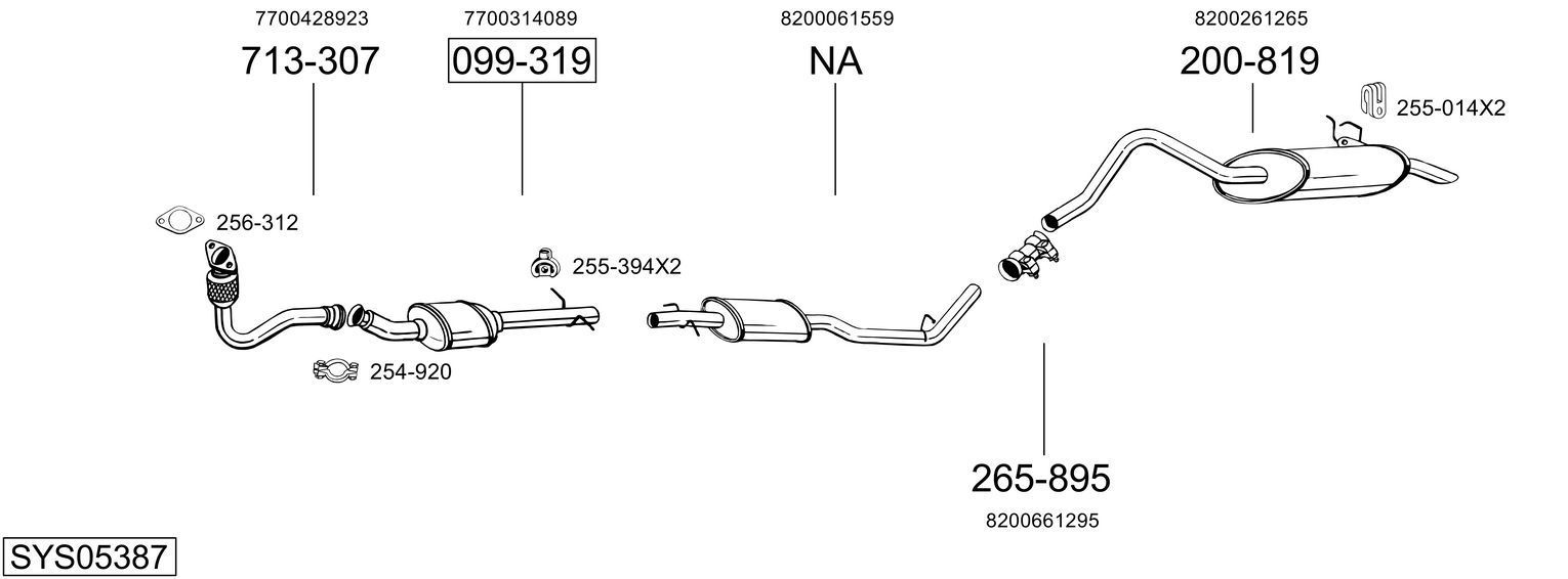 Išmetimo sistema BOSAL SYS05387