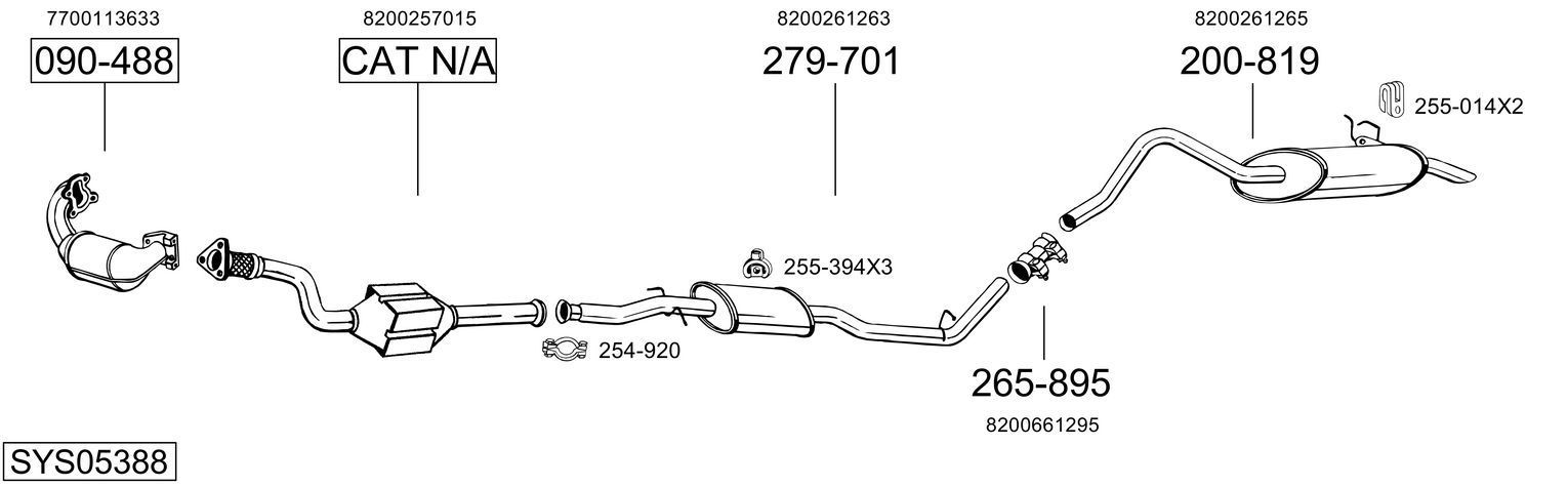 Išmetimo sistema BOSAL SYS05388