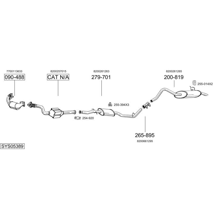 Išmetimo sistema BOSAL SYS05389