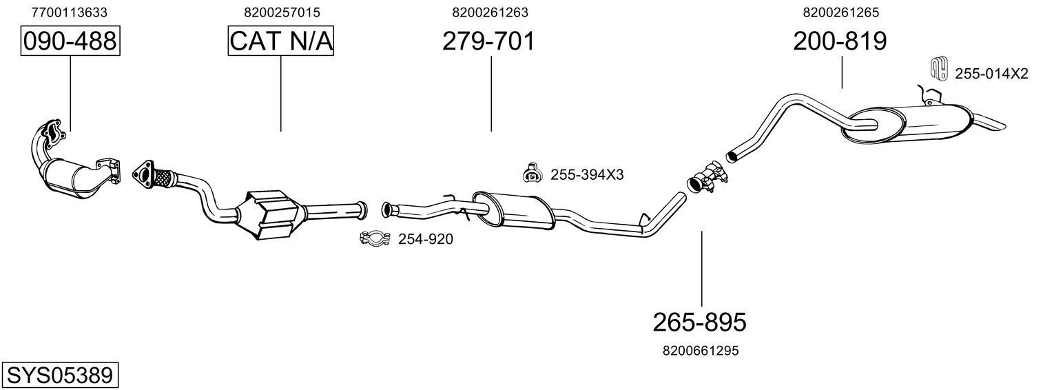 Išmetimo sistema BOSAL SYS05389