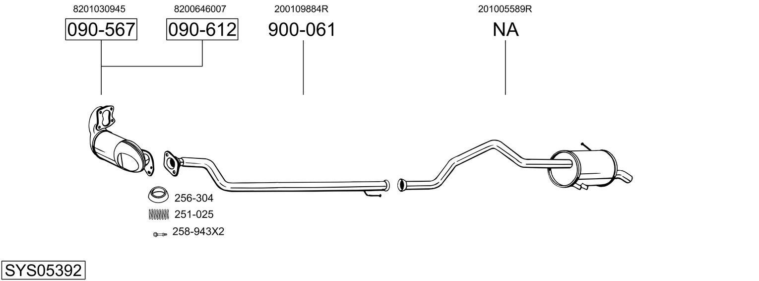 Išmetimo sistema BOSAL SYS05392