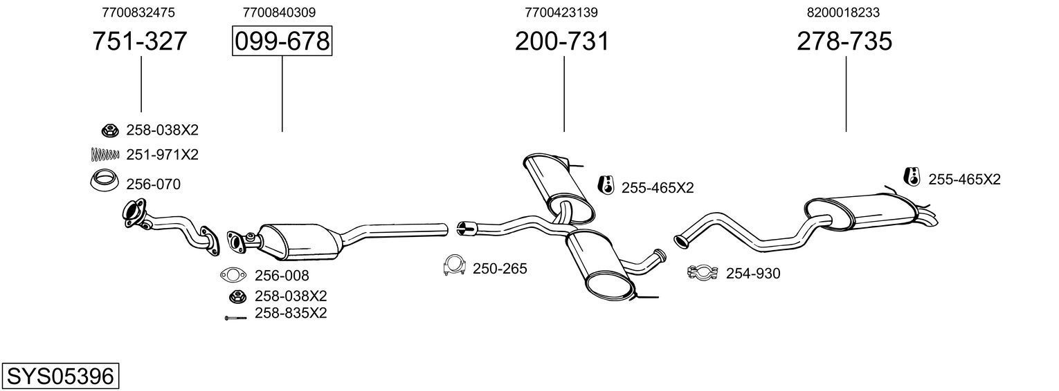 Išmetimo sistema BOSAL SYS05396