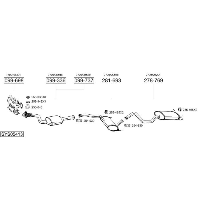 Išmetimo sistema BOSAL SYS05413