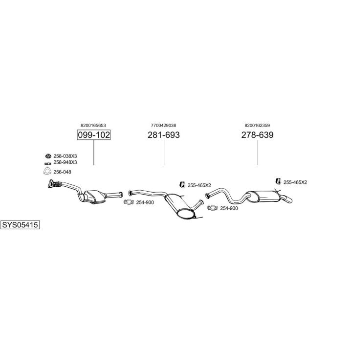 Išmetimo sistema BOSAL SYS05415