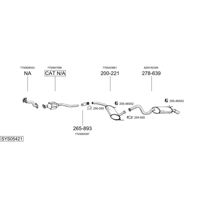Išmetimo sistema BOSAL SYS05421