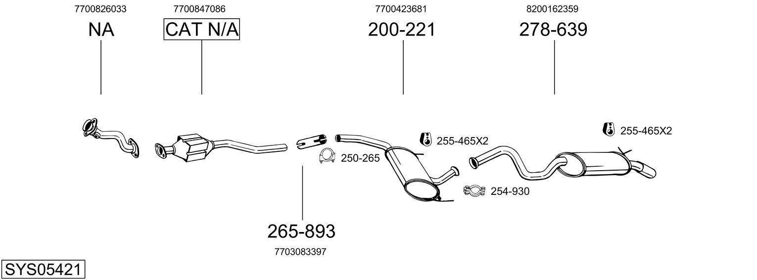 Išmetimo sistema BOSAL SYS05421