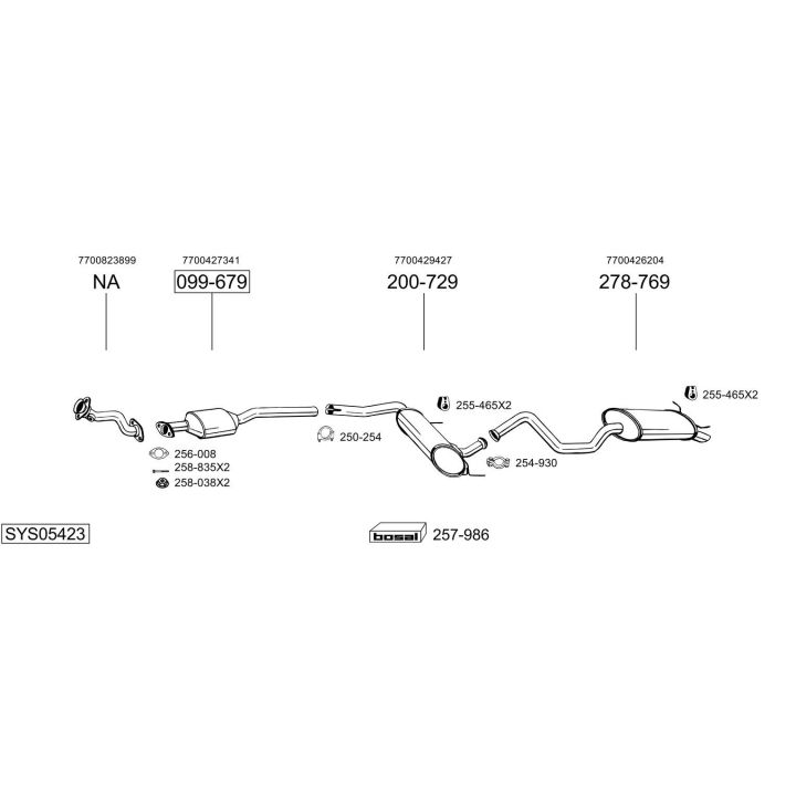 Išmetimo sistema BOSAL SYS05423