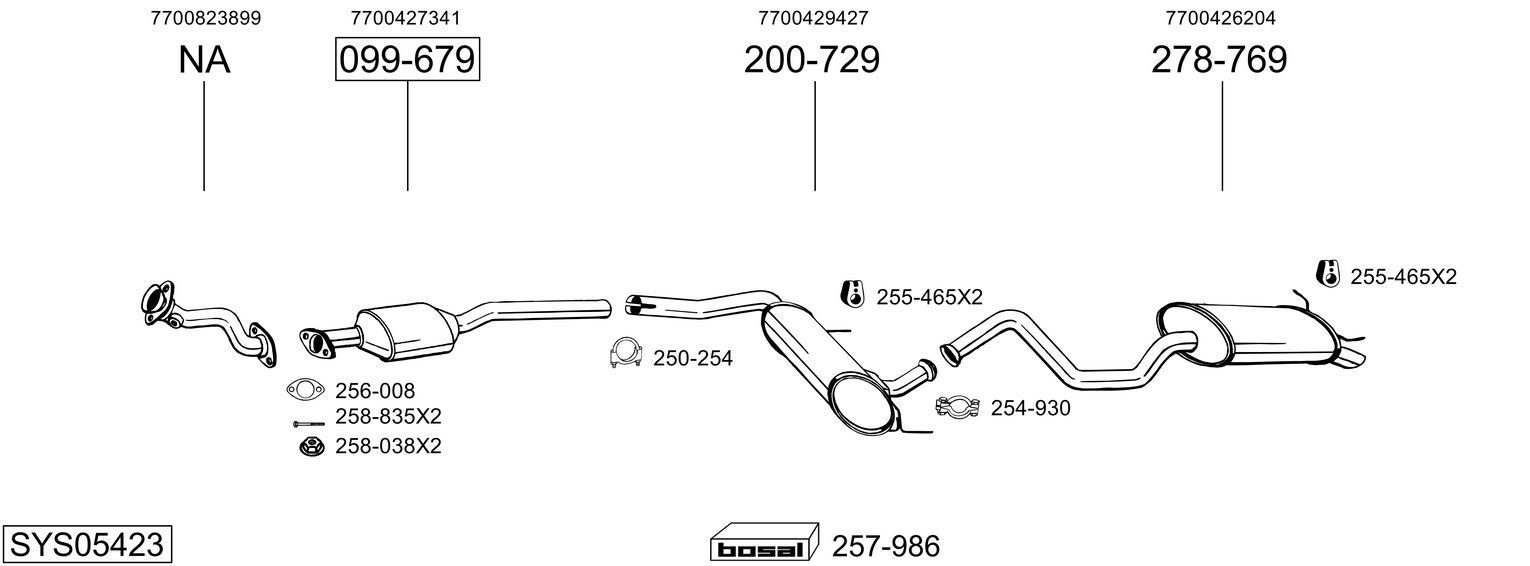 Išmetimo sistema BOSAL SYS05423