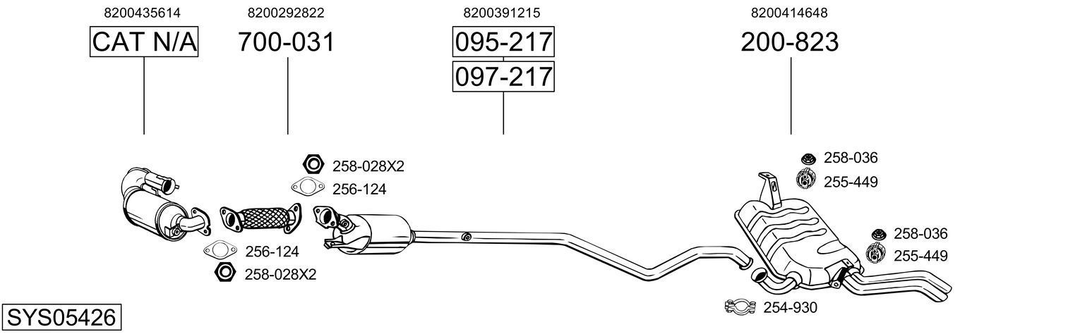 Išmetimo sistema BOSAL SYS05426