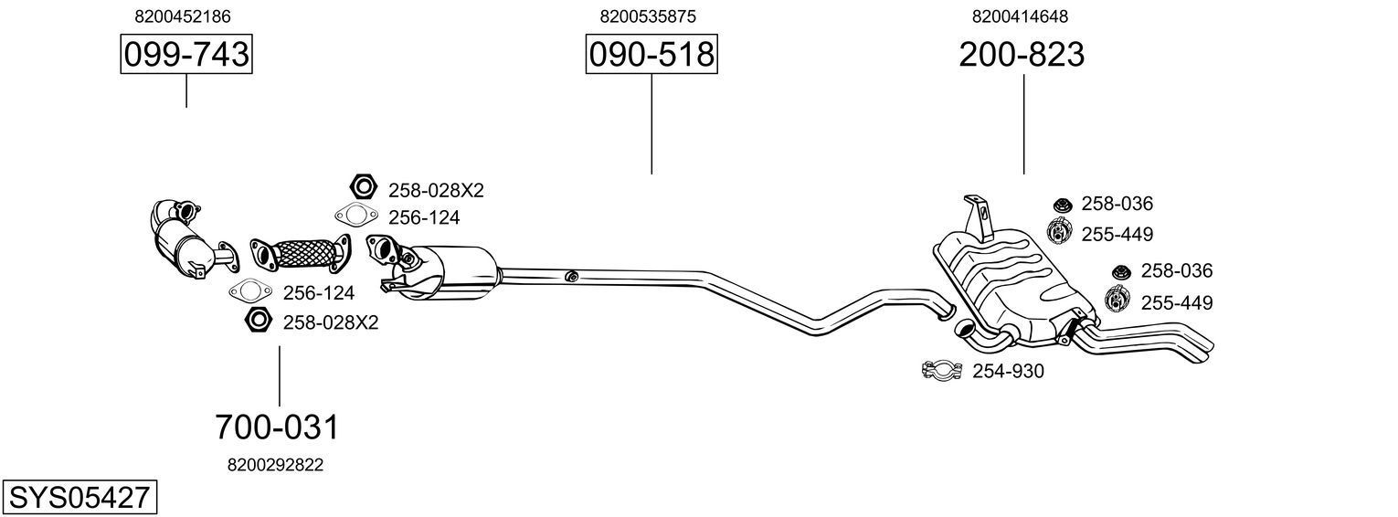 Išmetimo sistema BOSAL SYS05427