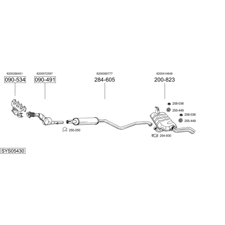 Išmetimo sistema BOSAL SYS05430
