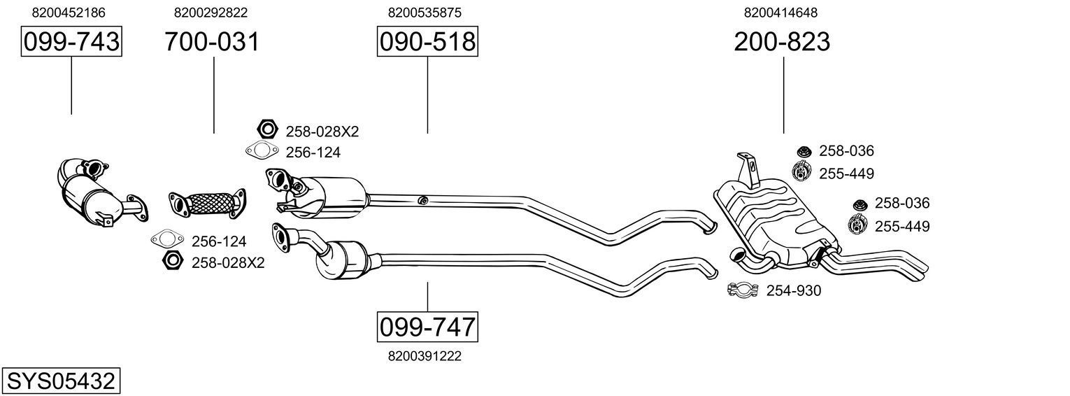 Išmetimo sistema BOSAL SYS05432