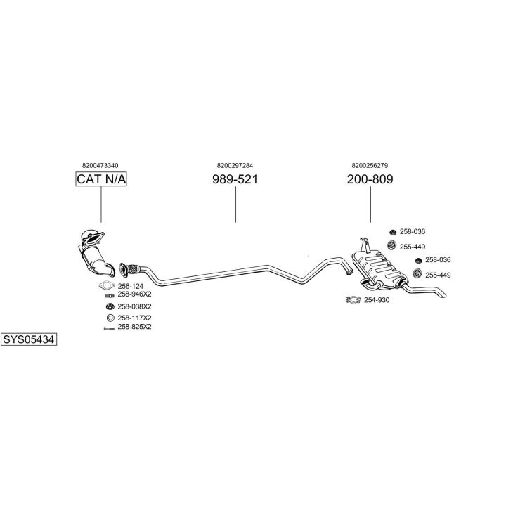Išmetimo sistema BOSAL SYS05434