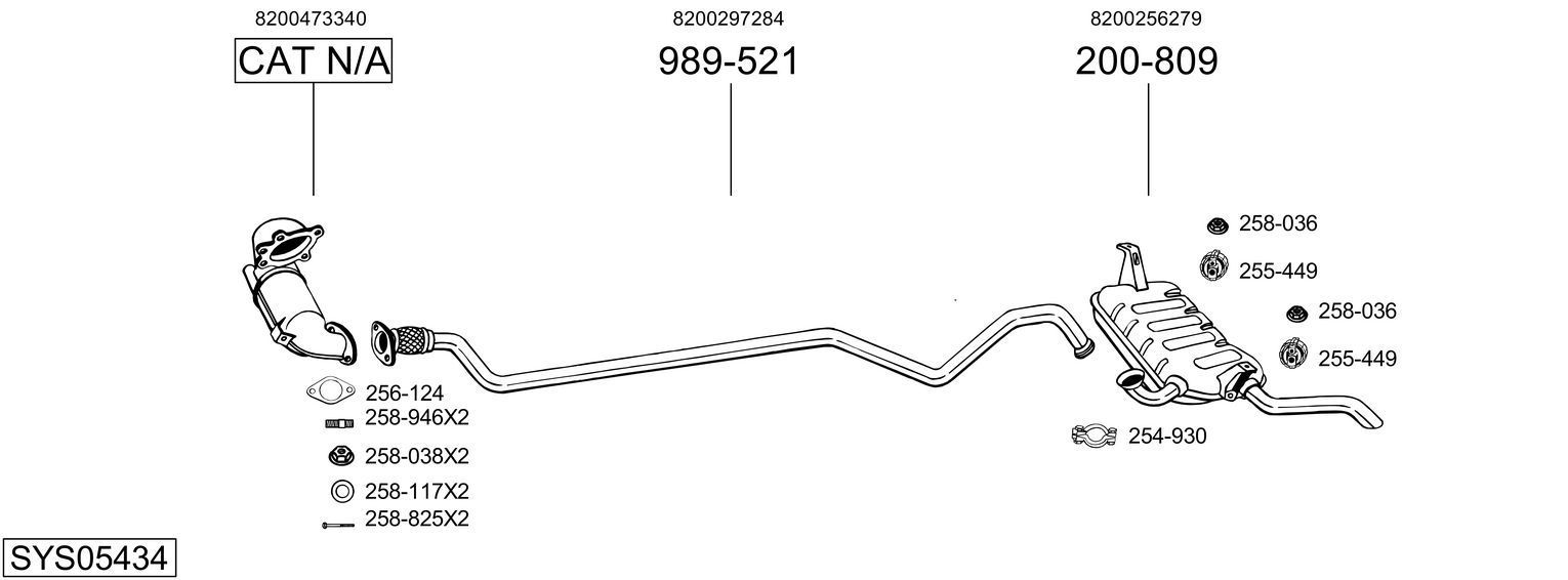 Išmetimo sistema BOSAL SYS05434