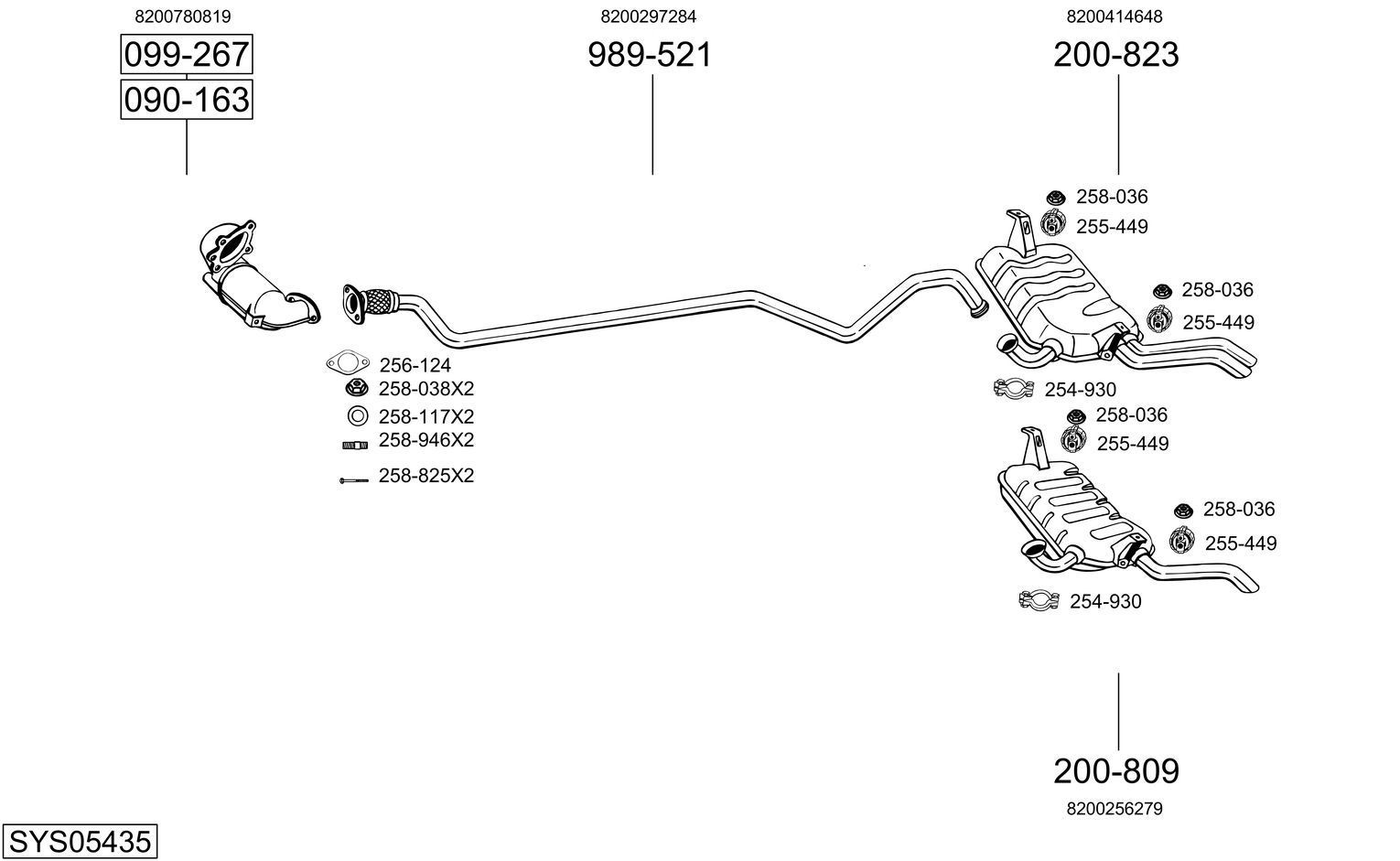 Išmetimo sistema BOSAL SYS05435