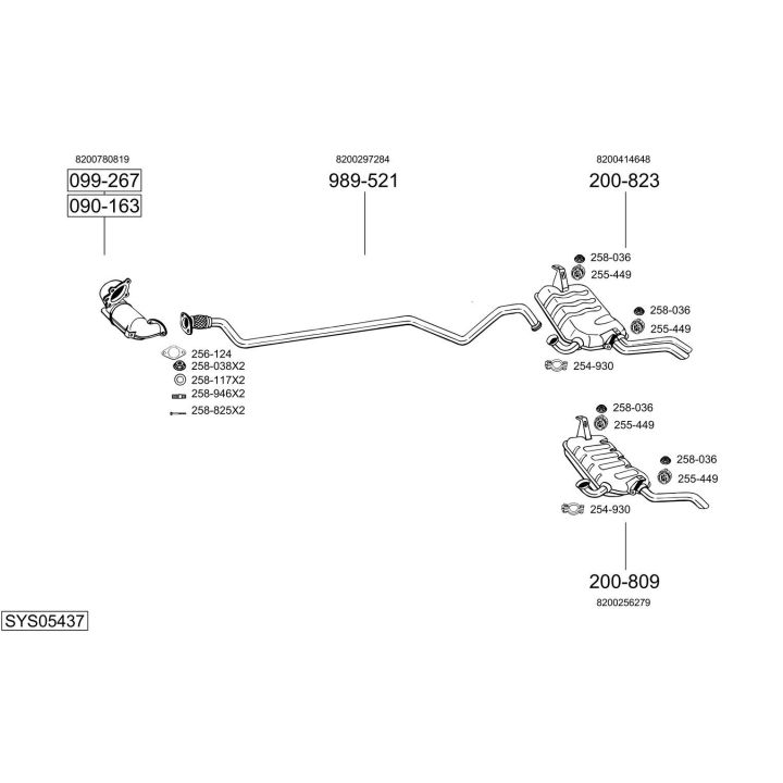 Išmetimo sistema BOSAL SYS05437