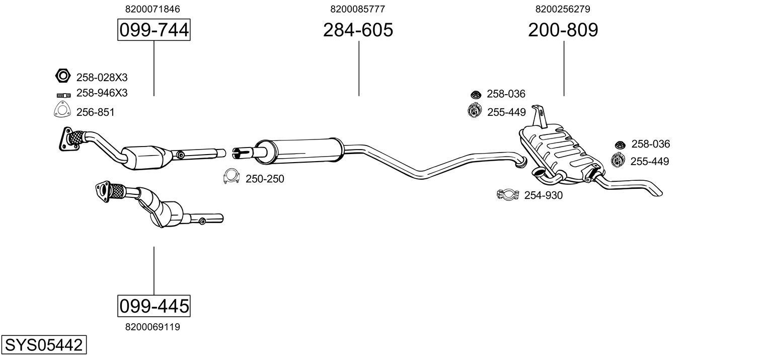 Išmetimo sistema BOSAL SYS05442