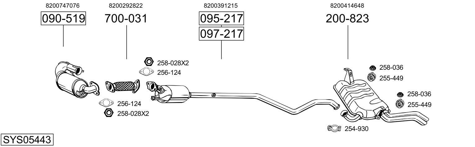 Išmetimo sistema BOSAL SYS05443