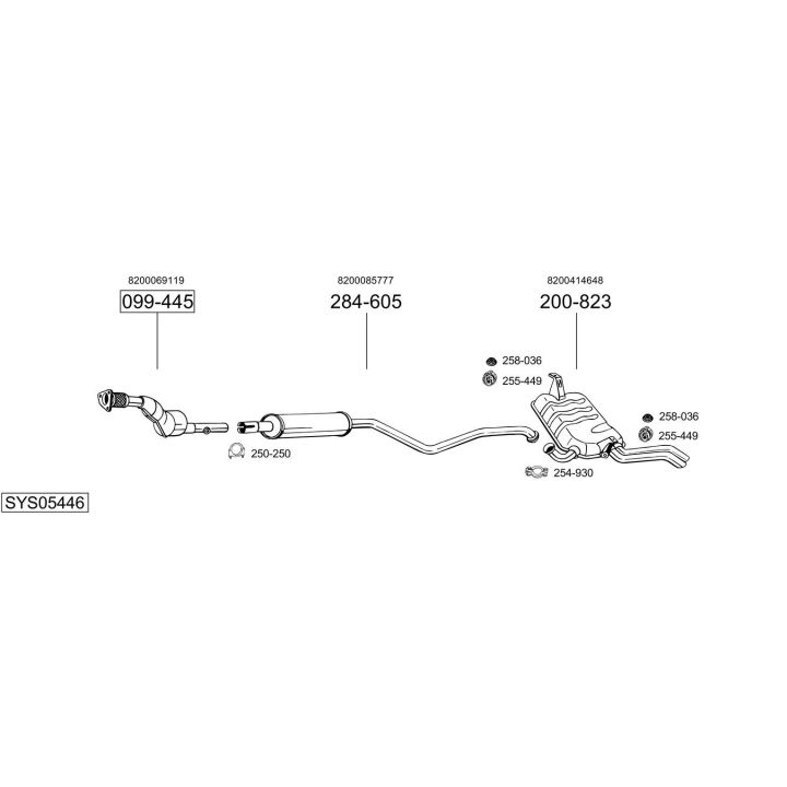 Išmetimo sistema BOSAL SYS05446
