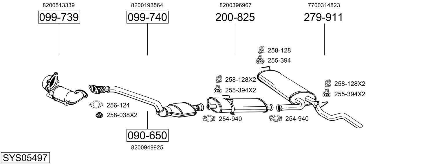 Išmetimo sistema BOSAL SYS05497