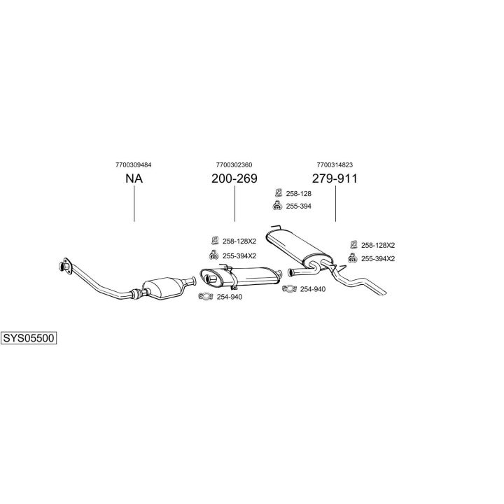 Išmetimo sistema BOSAL SYS05500