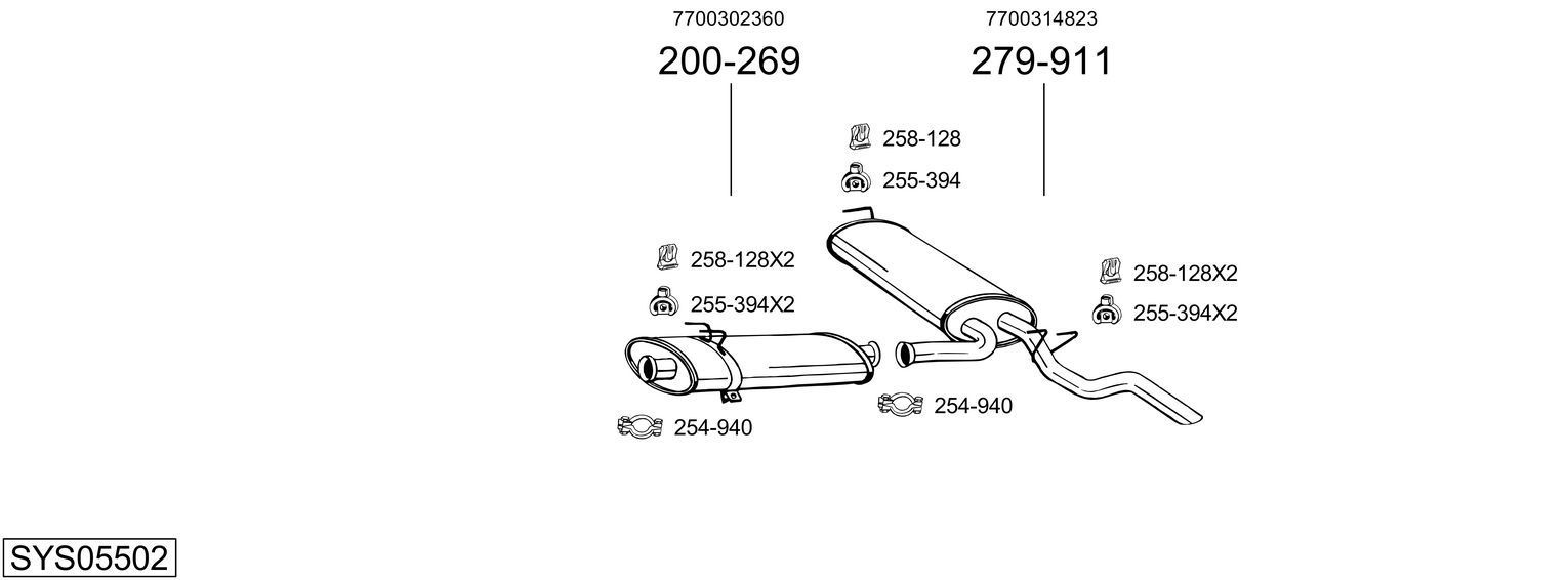 Išmetimo sistema BOSAL SYS05502