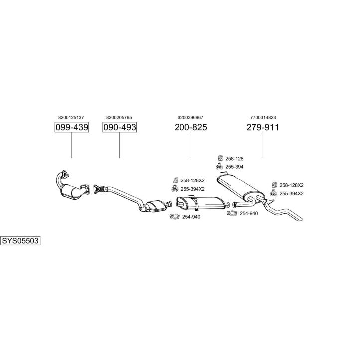 Išmetimo sistema BOSAL SYS05503