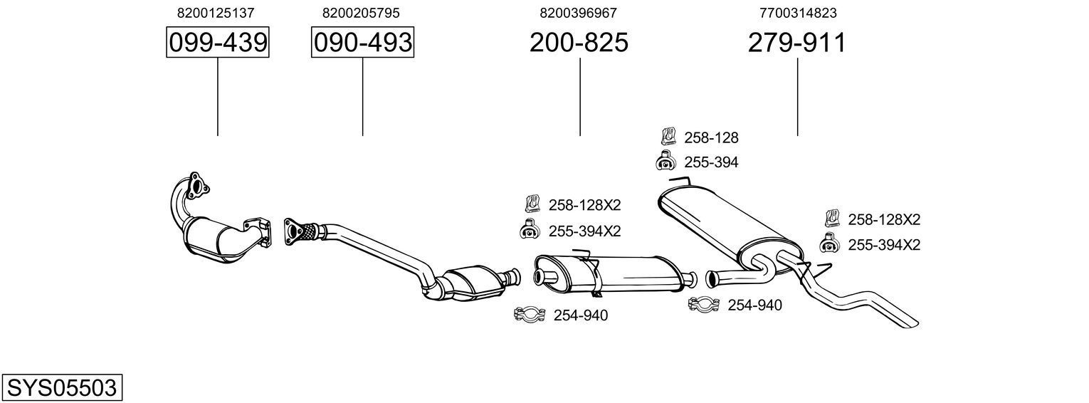 Išmetimo sistema BOSAL SYS05503