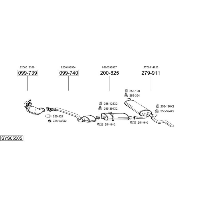 Išmetimo sistema BOSAL SYS05505