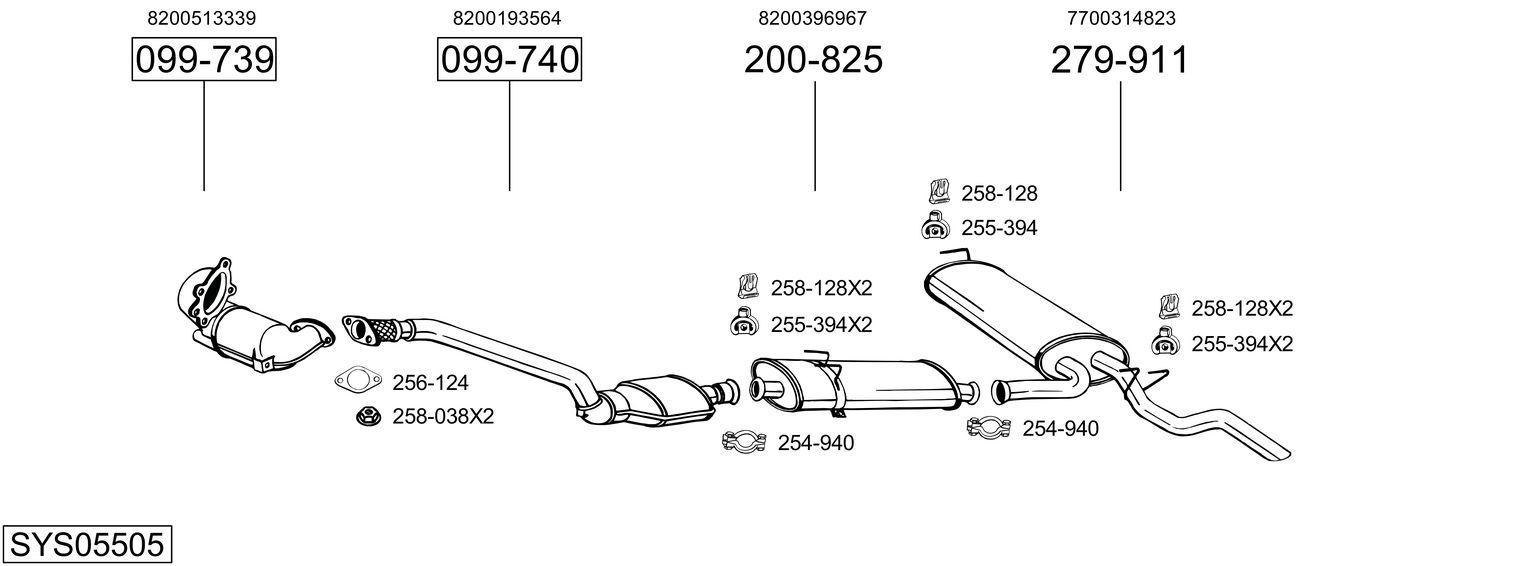 Išmetimo sistema BOSAL SYS05505