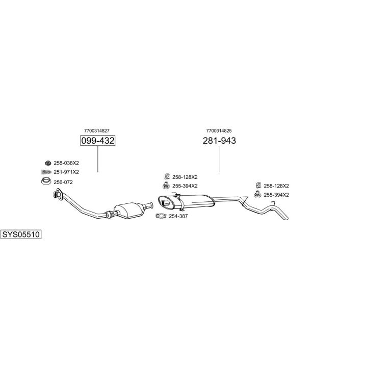 Išmetimo sistema BOSAL SYS05510