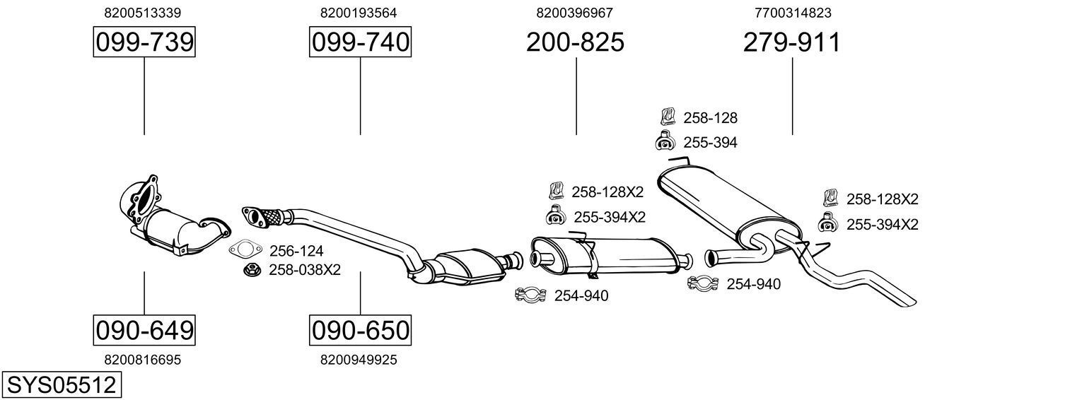 Išmetimo sistema BOSAL SYS05512
