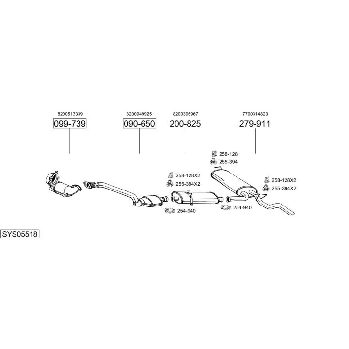 Išmetimo sistema BOSAL SYS05518