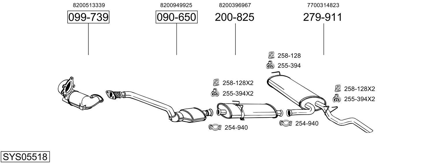 Išmetimo sistema BOSAL SYS05518