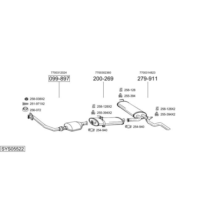 Išmetimo sistema BOSAL SYS05522