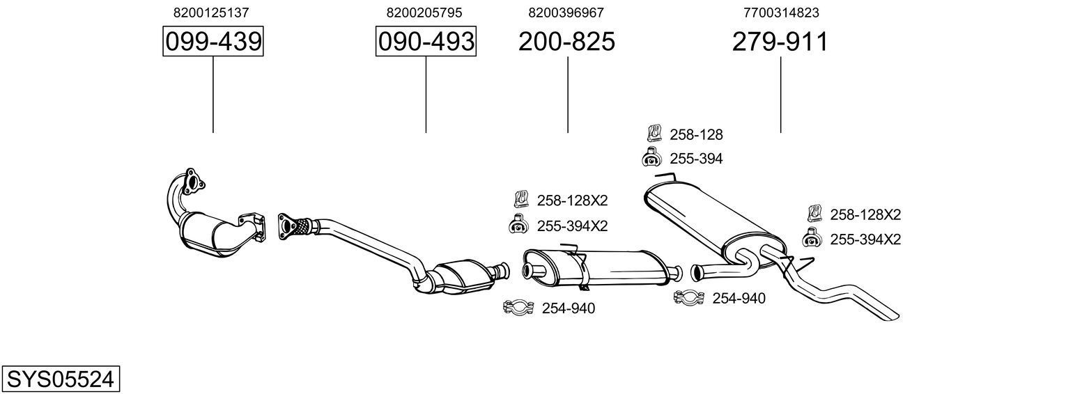 Išmetimo sistema BOSAL SYS05524