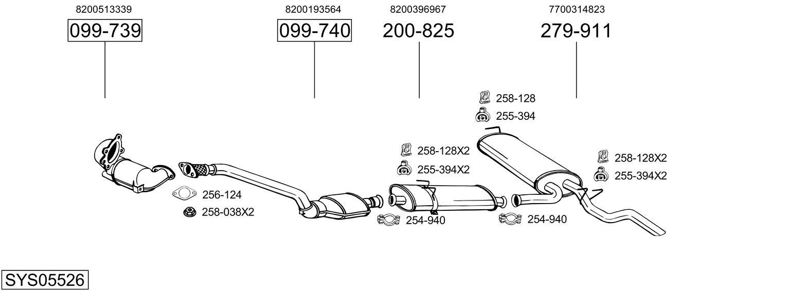 Išmetimo sistema BOSAL SYS05526