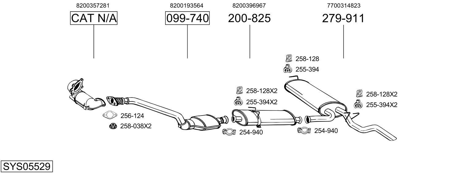 Išmetimo sistema BOSAL SYS05529