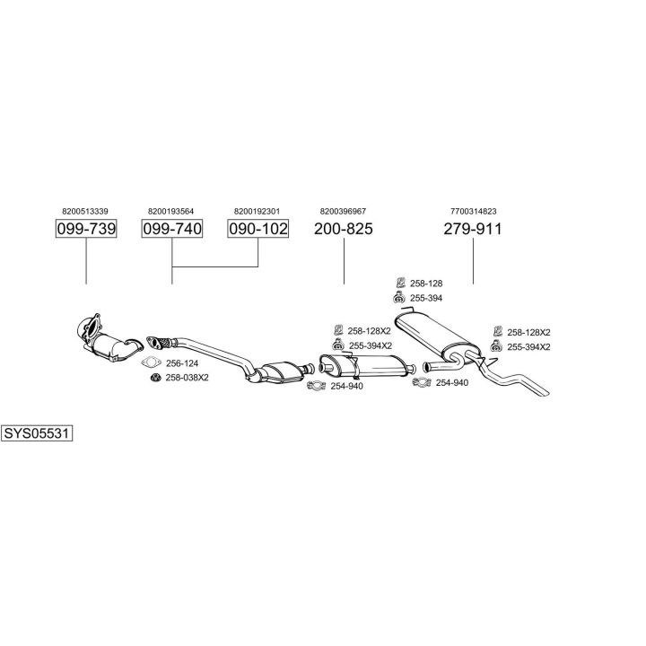Išmetimo sistema BOSAL SYS05531