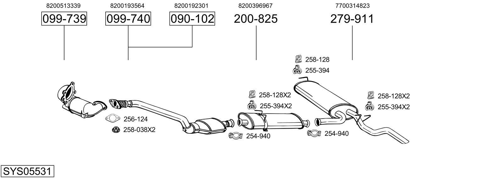 Išmetimo sistema BOSAL SYS05531