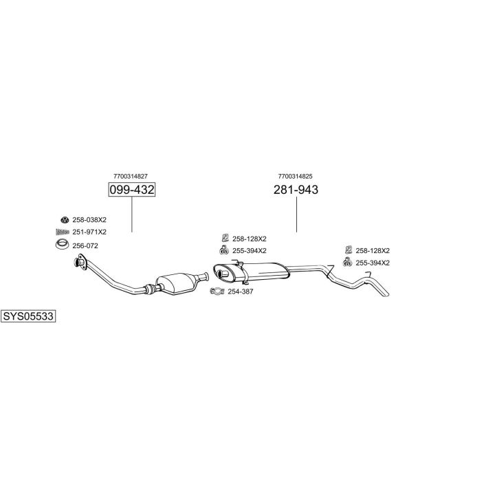 Išmetimo sistema BOSAL SYS05533