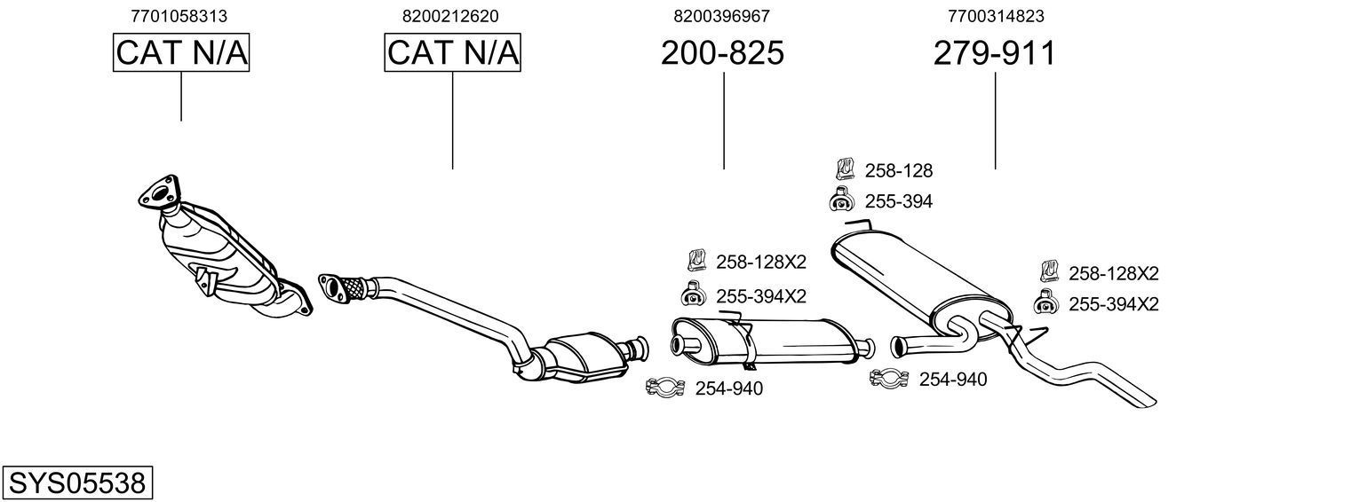 Išmetimo sistema BOSAL SYS05538